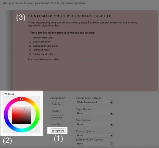 Select WordPress Theme Colors Select your WordPress Theme colors.