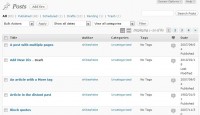 List of posts with orderby=title and order=ASC.