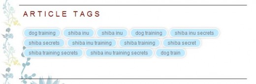 Example Shiba Tag Cloud Widget